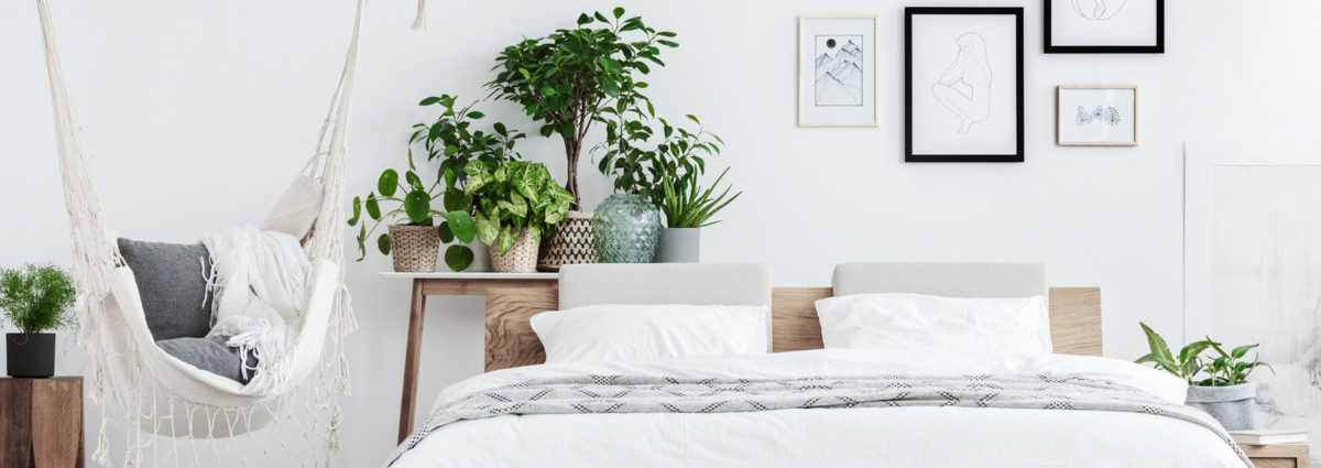 Natural bedroom with plants
