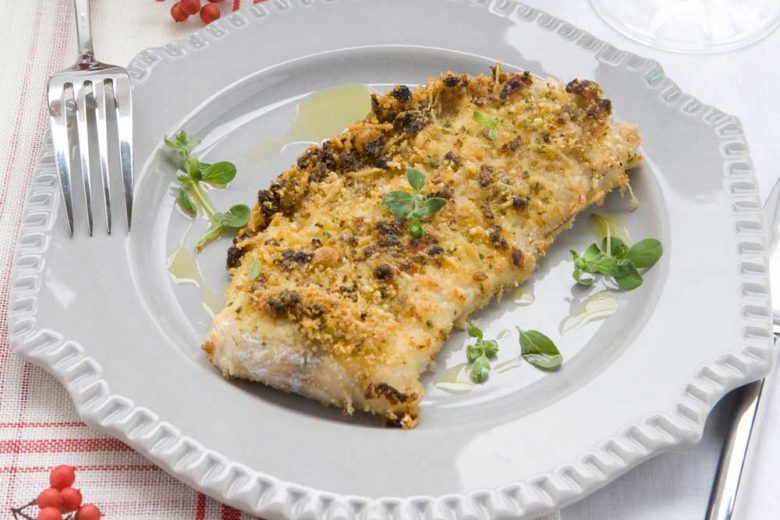 Pesce con tuorlo d’uovo al gratin