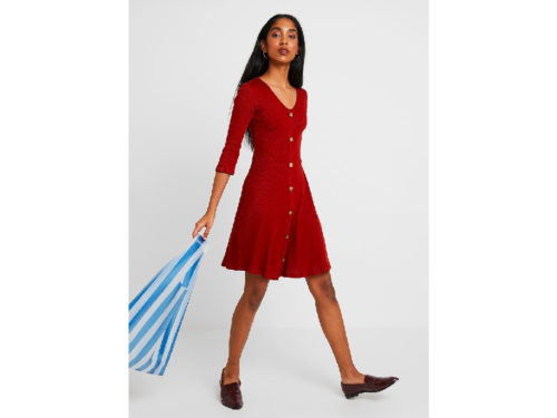 Womens Ex Dorothy Perkins Pleated Skirt In Coral And Yellow | UK - Foto 10