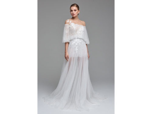 Abito Da Sposa Boho Chic Miro In Pizzo Con Scollo A V E Maniche Corte – Bianco, Taglia Unica Elastica, Gonna A Patchwork, Ideale Per Matrimonio In Spiaggia O Chiesa - 6