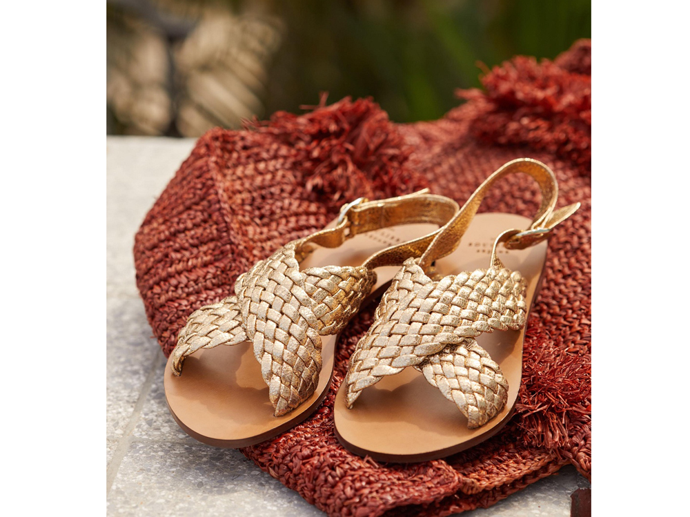 sandali-flat-oro-SEZANE