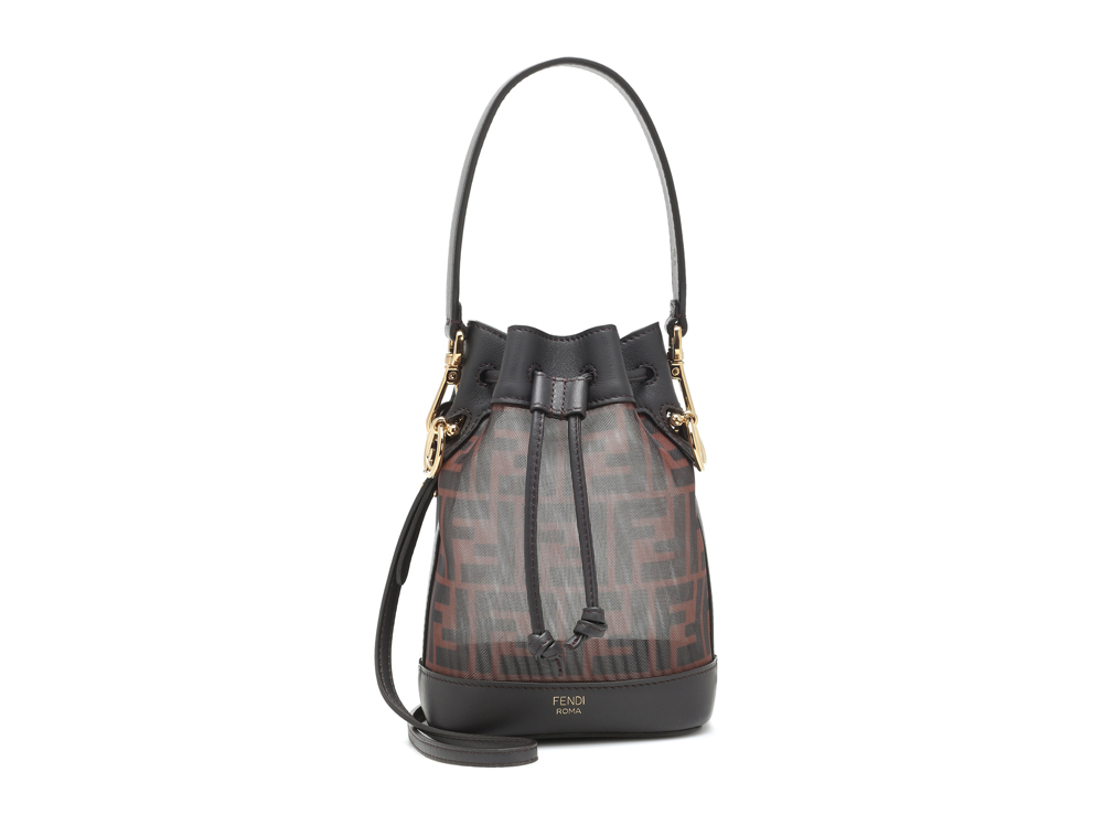 FENDI-MYTHERESA-secchiello-in-pelle-nera-e-mesh-in-rete