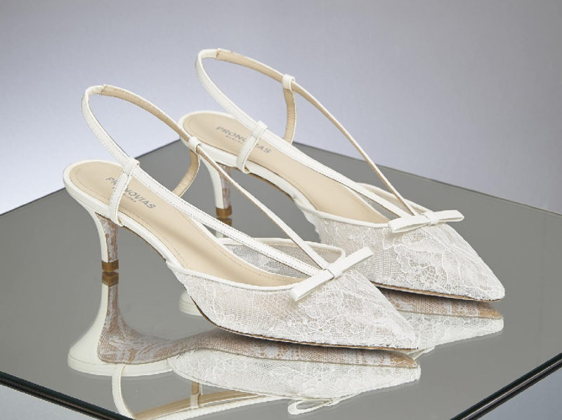 Scarpe Da Sposa Emily Bridal Con Tacco Alto 10cm - Pizzo E Punta Aperta Elegante - Foto 8