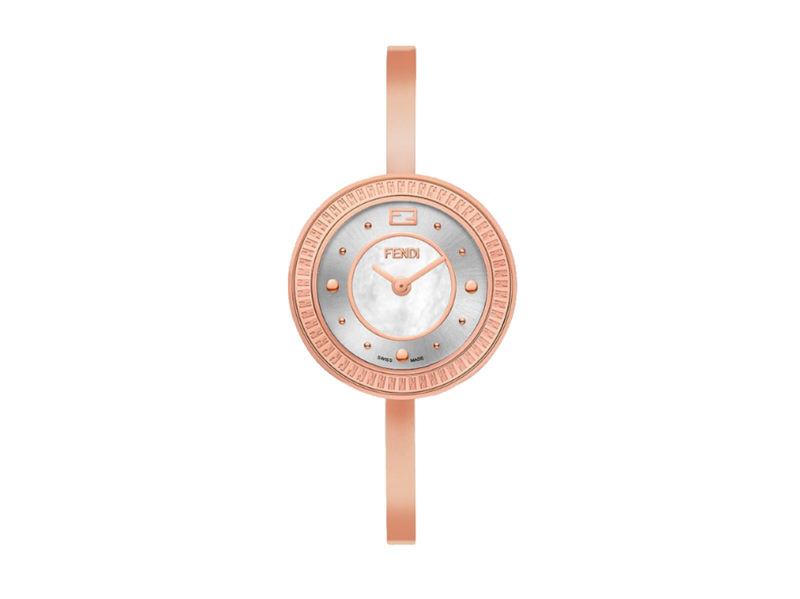Fendi-orologio-bracciale-rigido-in-acciaio-inossidabile-color-oro-rosa-e-fibbia-gioiello-