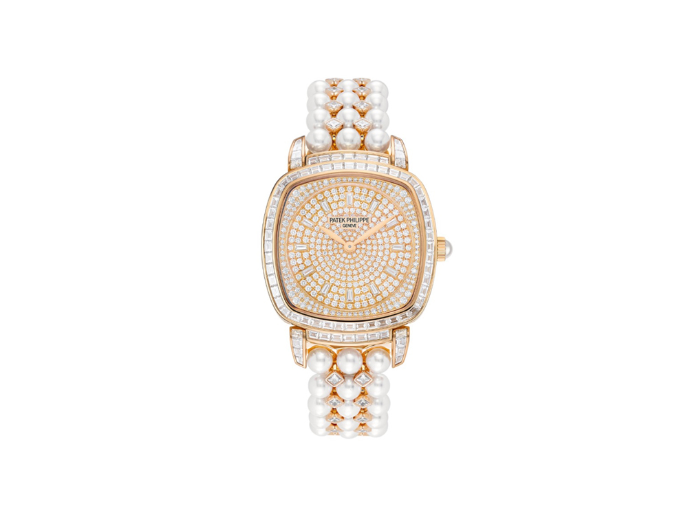 PATEK-PHILIPPE-GONDOLO-CON-QUADRANTE-IN-PAVé-DI-DIAMANTI-EBRACCIALE-INCASTONATO-DA-PERLE-AKOYA-