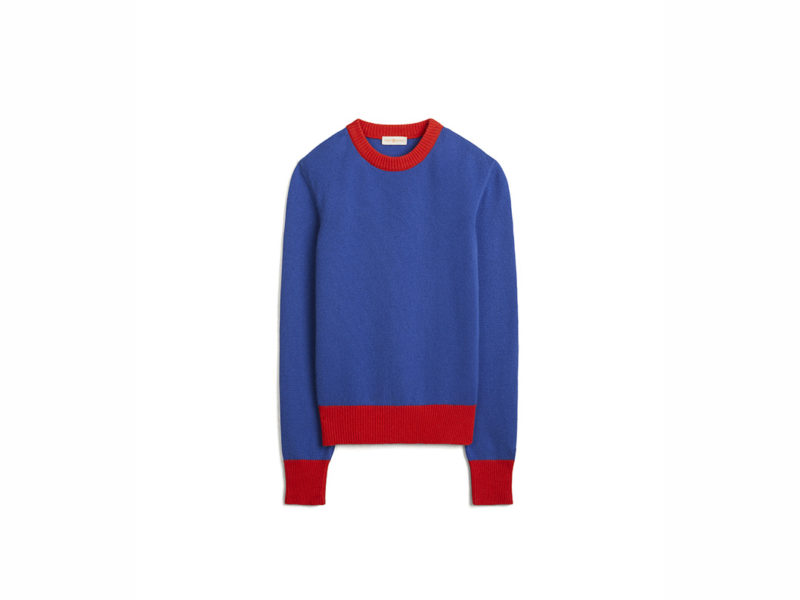 TB Color-Block Cashmere Sweater 57430 in Nautical Blue – Brilliant Red