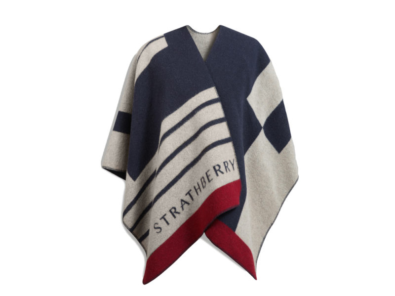 The-Strathberry_Navy-Mix-Colour-Block-Cape_Product_Front