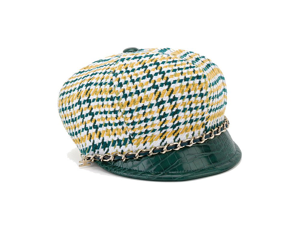 elisabetta-franchi-cappello-in-simil-tartan-con-catena