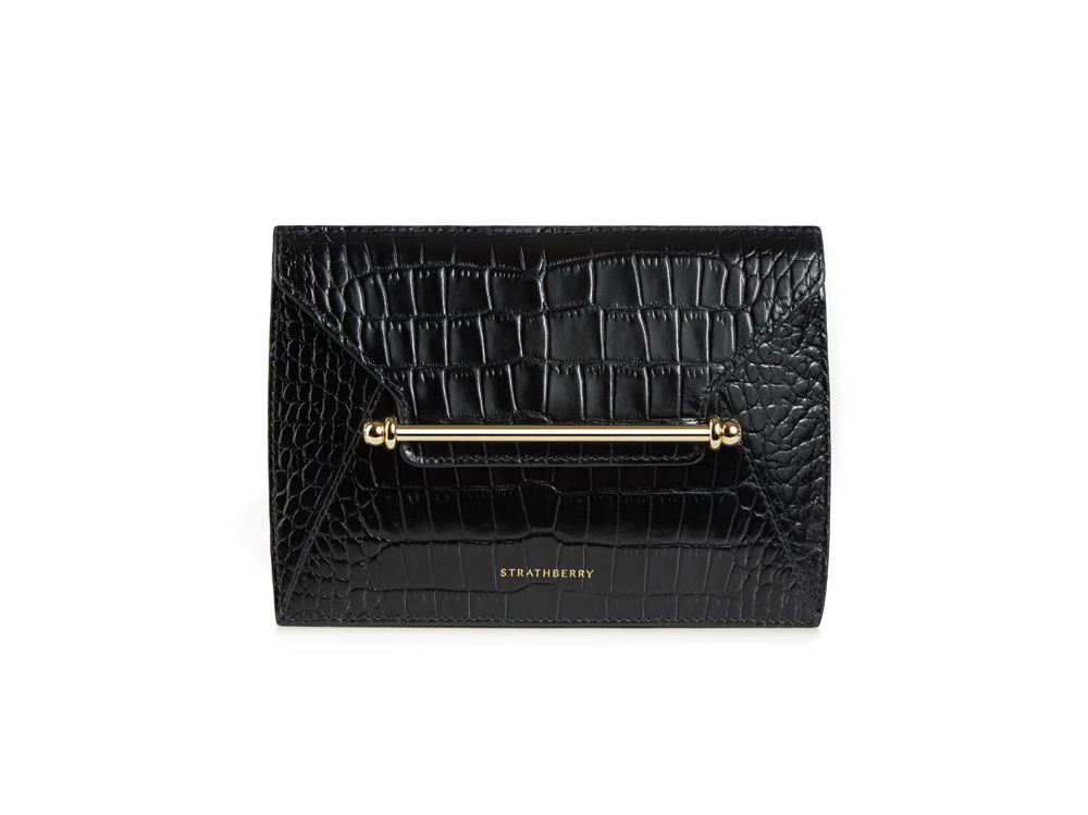 The-Strathberry_Envelope-Pouch_Black_Front