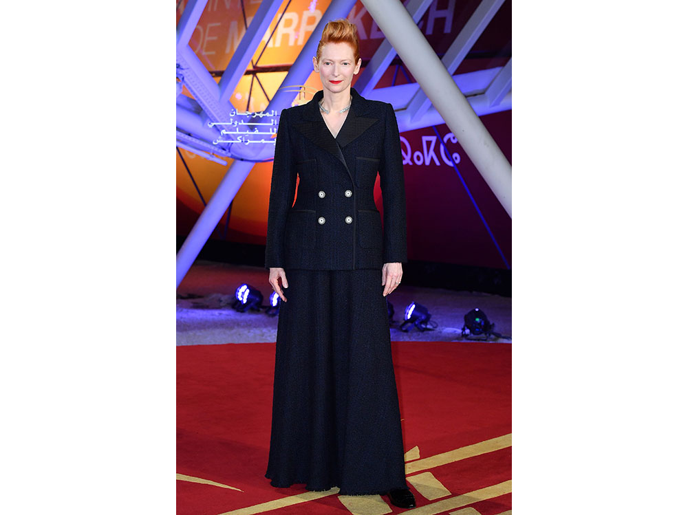 Tilda-Swinton-al-2019-Marrakech-Film-Festival-in-Chanel-Haute-Couture-getty