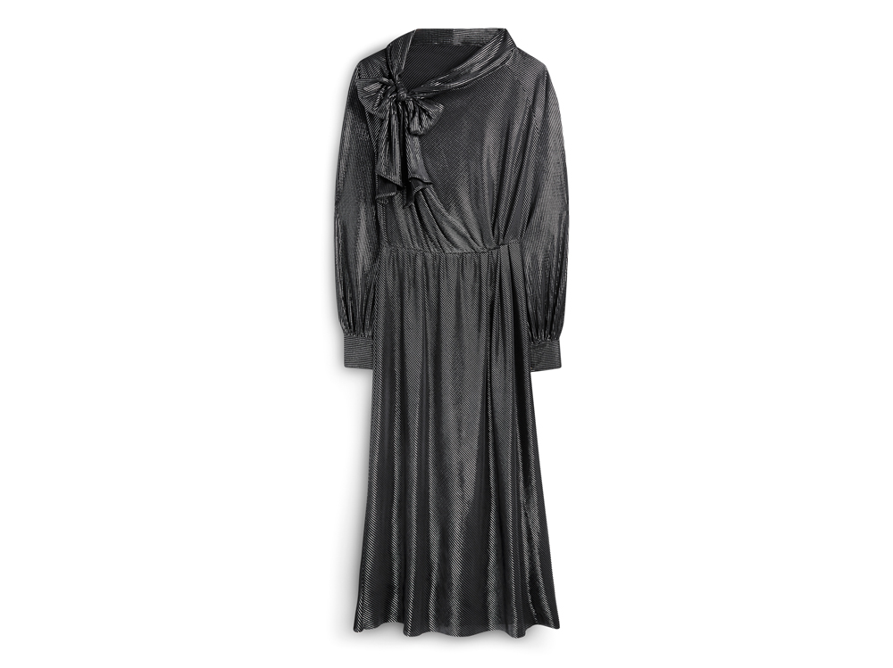 metallizzato-Primark-Limited-Edition-Donna–Metallic-Pussybow-Dress,-£25-€30