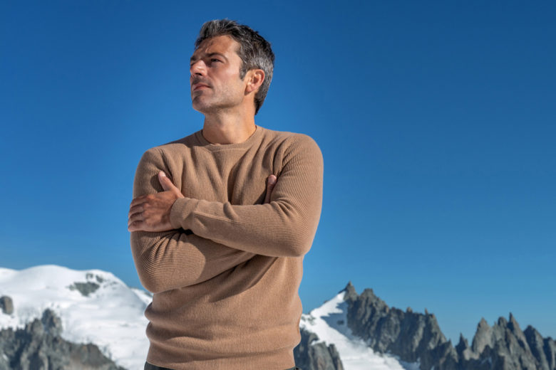 Luca Argentero ad alta quota per Falconeri