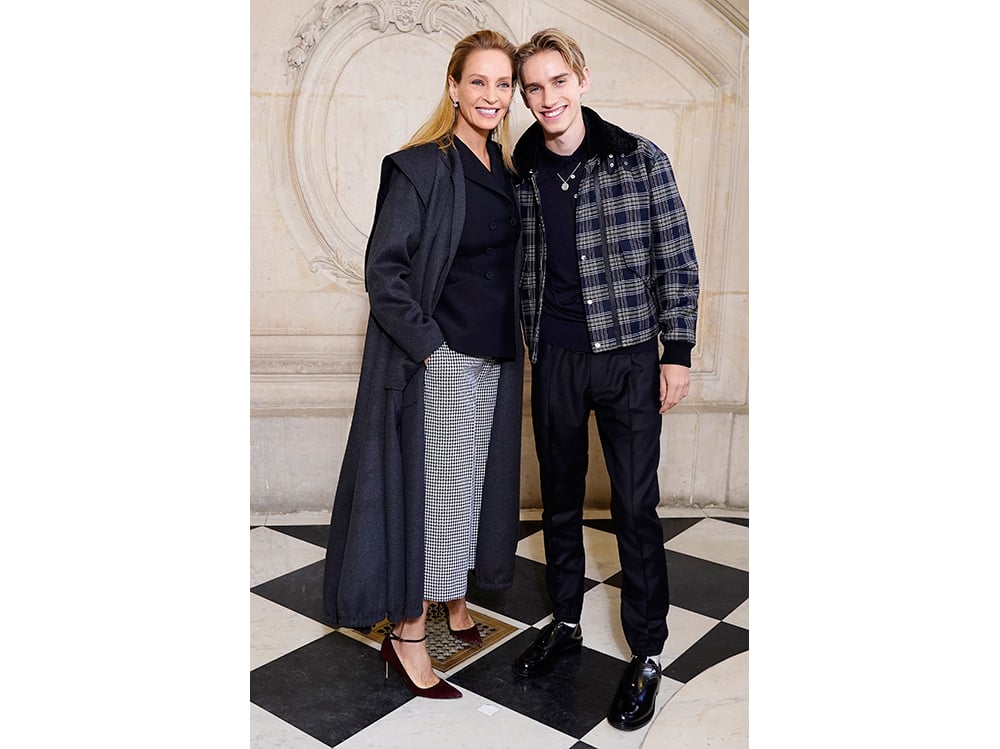 Uma-Thurman-&-Levon-Roan-Thurman-Hawke-dior