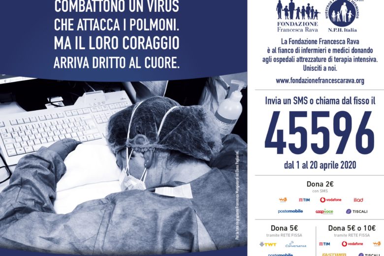 Al via l’1 aprile la campagna solidale di raccolta fondi di Fondazione Rava a sostegno degli ospedali Covid-19
