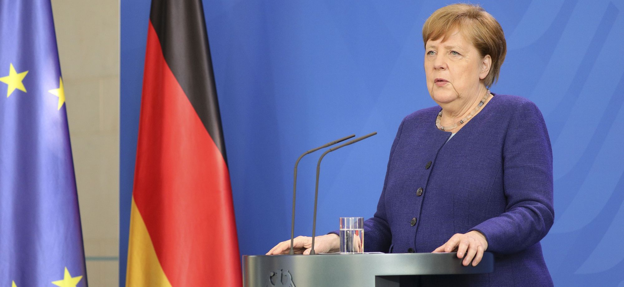 Merkel Speaks To Media Following Videoconference With Financial Institutions