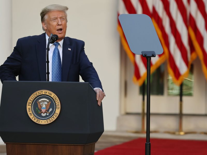 President Trump Holds A Press Briefing At The White House