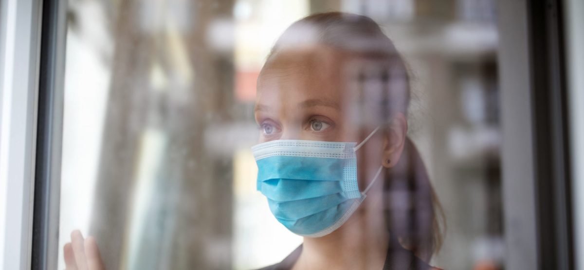 Woman home quarantined due to corona virus symptoms