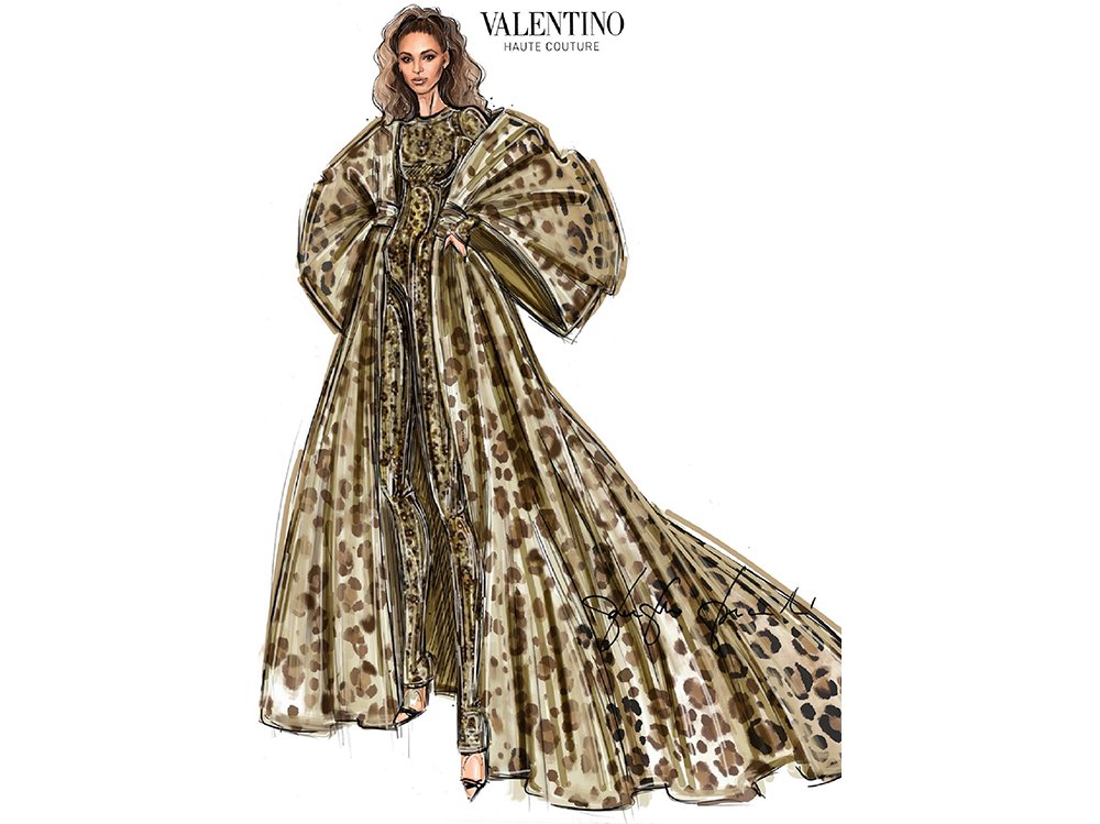 Beyoncé-sketch—Valentino-Haute-Couture-look
