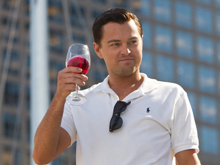 Leonardo DiCaprio as Jordan Belfort in The Wolf of Wall Street.