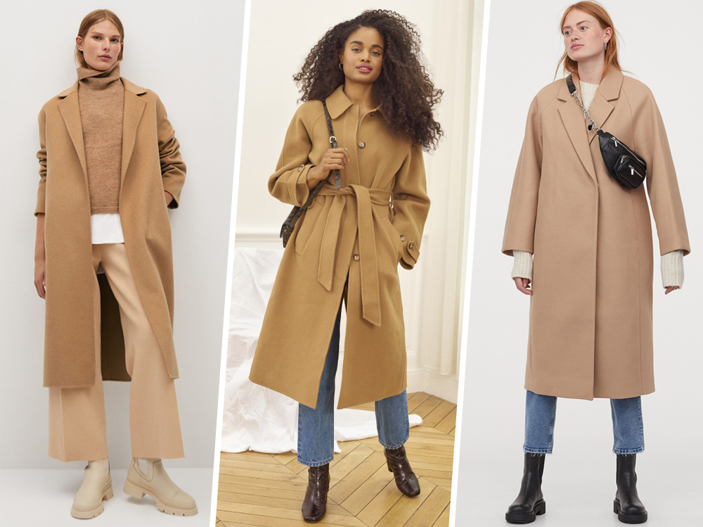 cappotto zara cammello