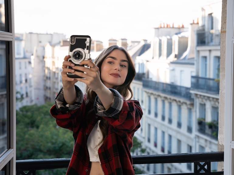 Lily Collins selfie