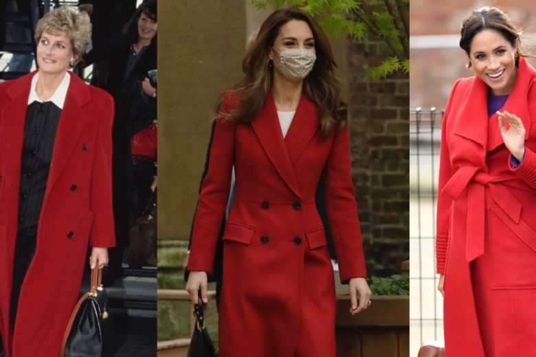 Da Lady Diana a Kate Middleton (e Meghan Markle): il cappotto rosso è sempre un “royal” trend