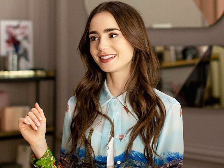 Lily Collins camicia