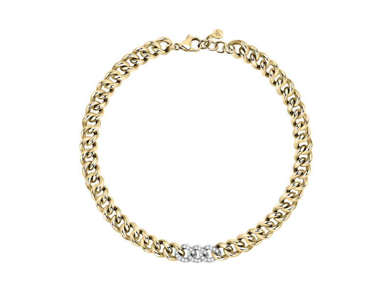 MORELLATO-Girocollo-groumette-con-finitura-oro-e-pavè-di-cristalli