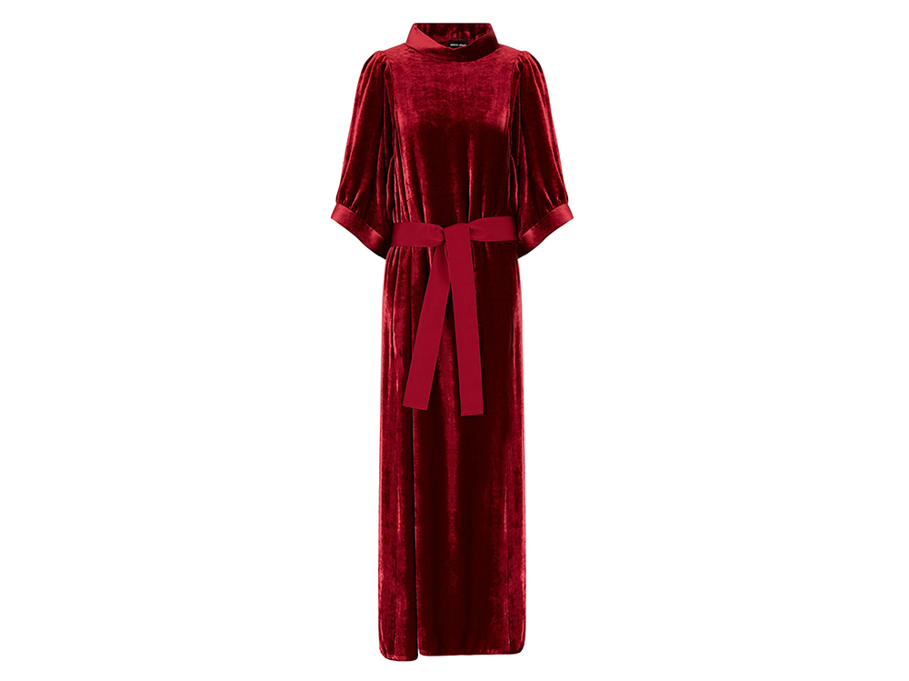 armani-vestito-lungo-in-velluto-a-collo-alto-con-tasche-e-cintura