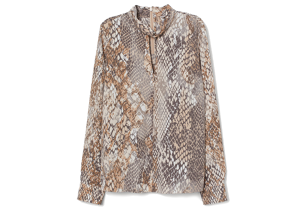 H&M-camicia-stampa-pitone-con-scollo-alla-coreana