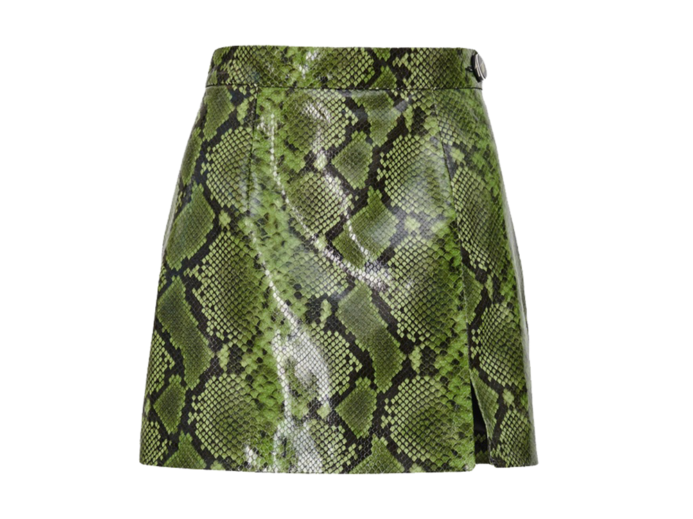 the-attico-minigonna-verde-stampa-pitone