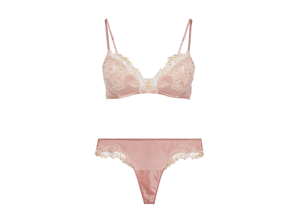 La-Perla-‘MAISON’-Powder-pink-silk-satin-thong-with-frastaglio-embroidery