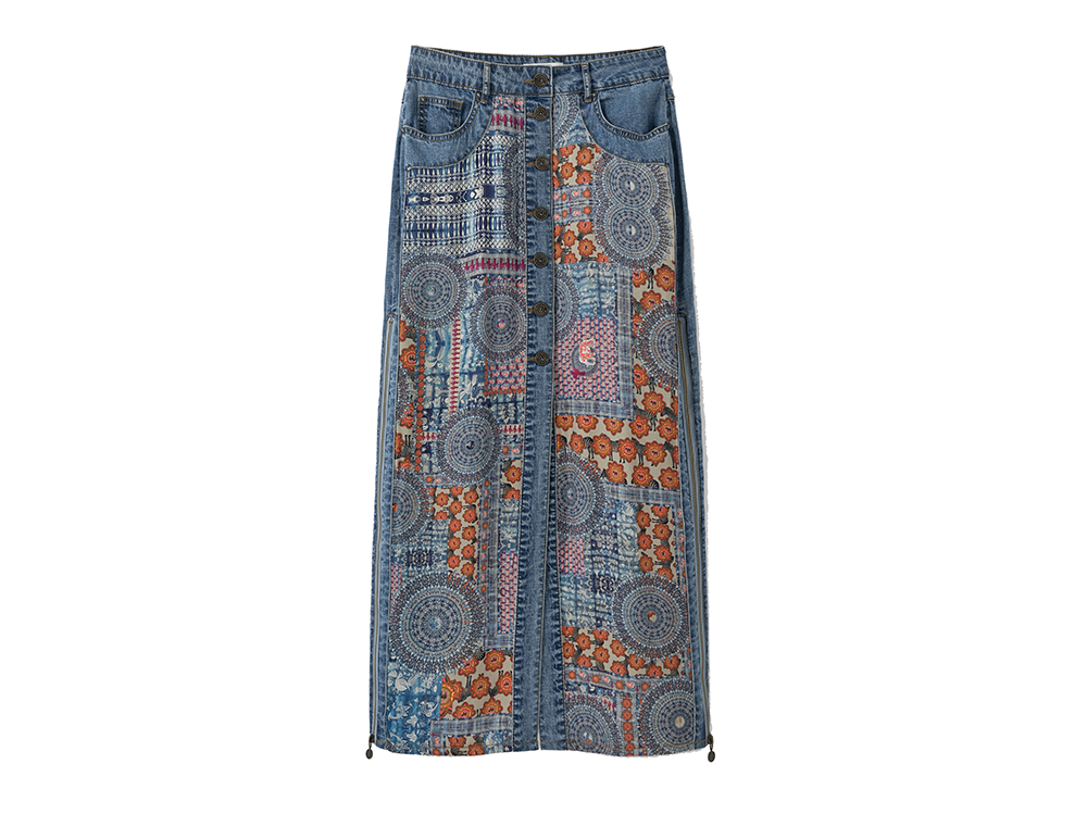 DESIGUAL-GONNA-LUNGA-IN-DENIM-STAMPATO