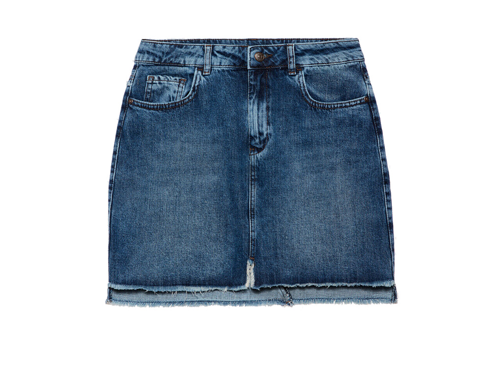 SISLEY-MINIGONNA-IN-DENIM-SFRANGIATA