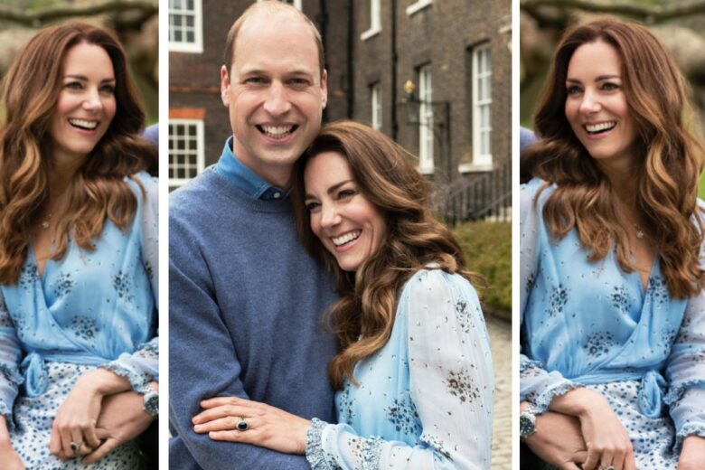 Kate e  l’abito azzurro per il decimo anniversario di matrimonio