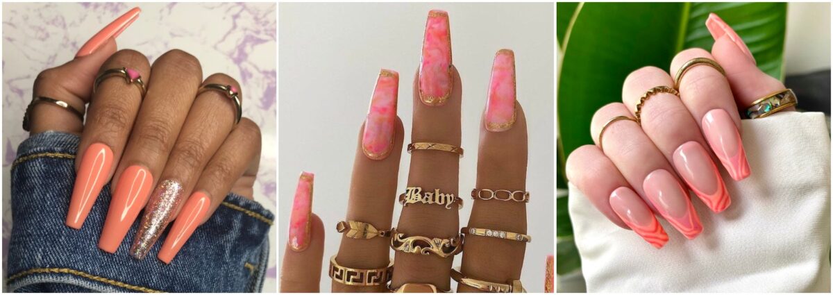 unghie pesca 2021 pastello corallo fluo nail art cover desktop