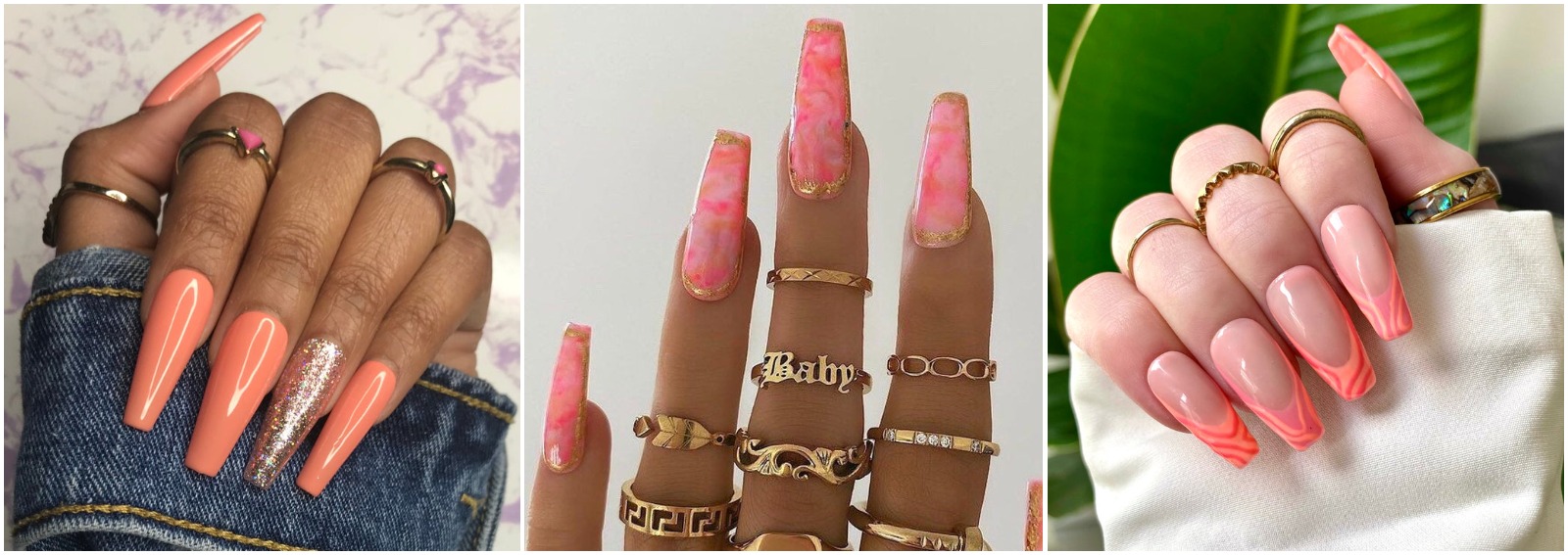 unghie pesca 2021 pastello corallo fluo nail art cover desktop