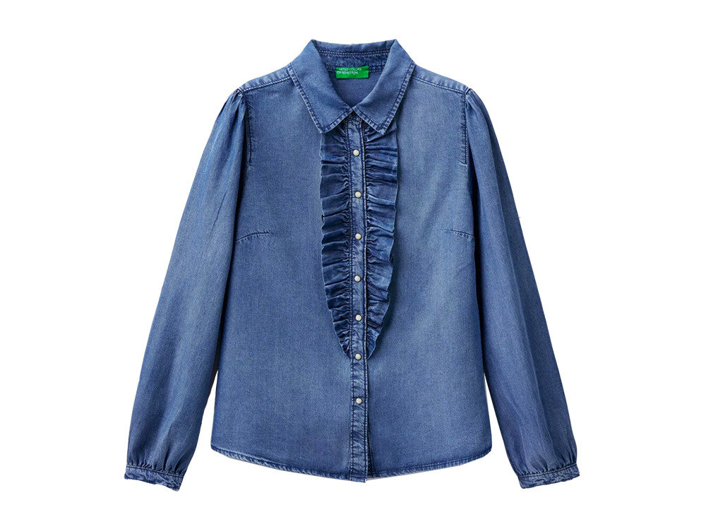 camicia-in-denim-con-ruches-benetton