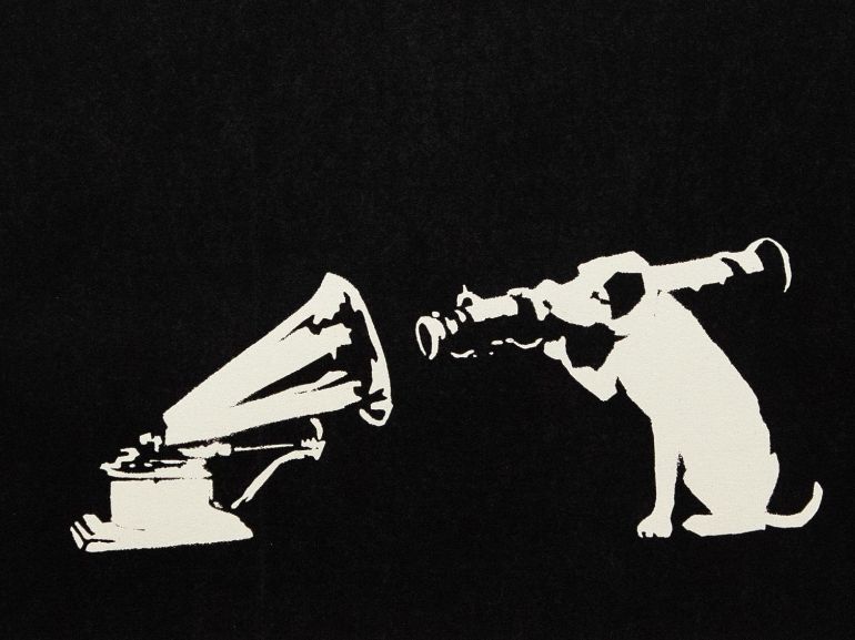 HMV Bansky 2004 serigrafia su carta Artrust