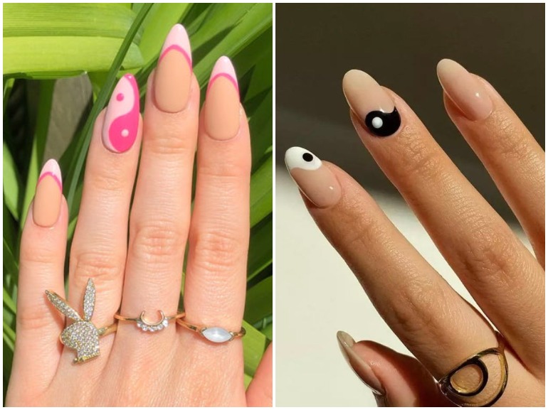 unghie ying yang manicure cover mobile