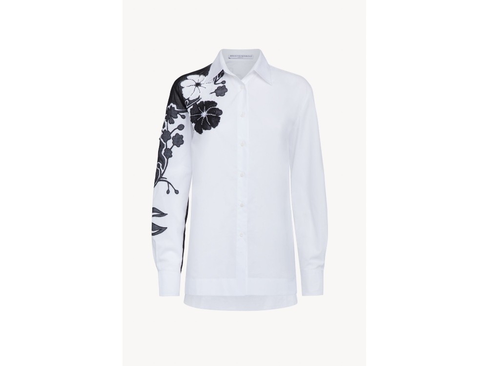 ERMANNO SCERVINO CAMICIA CON INTARSI FLOREALI