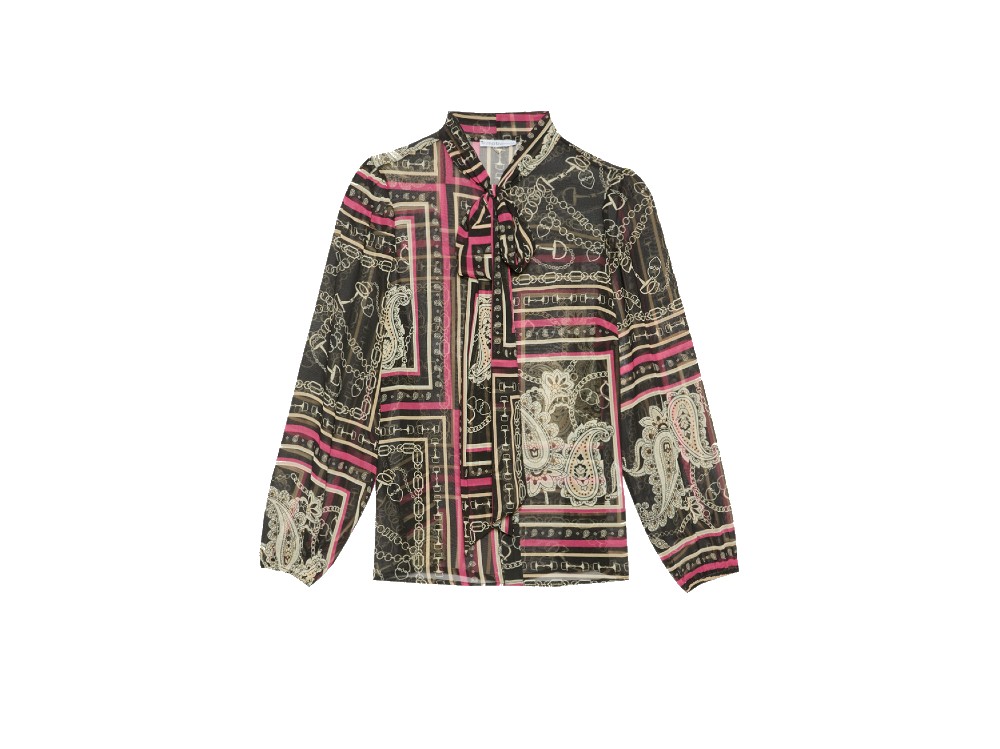 MOTIVI CAMICIA CON FIOCCO A FANTASIA CATENE