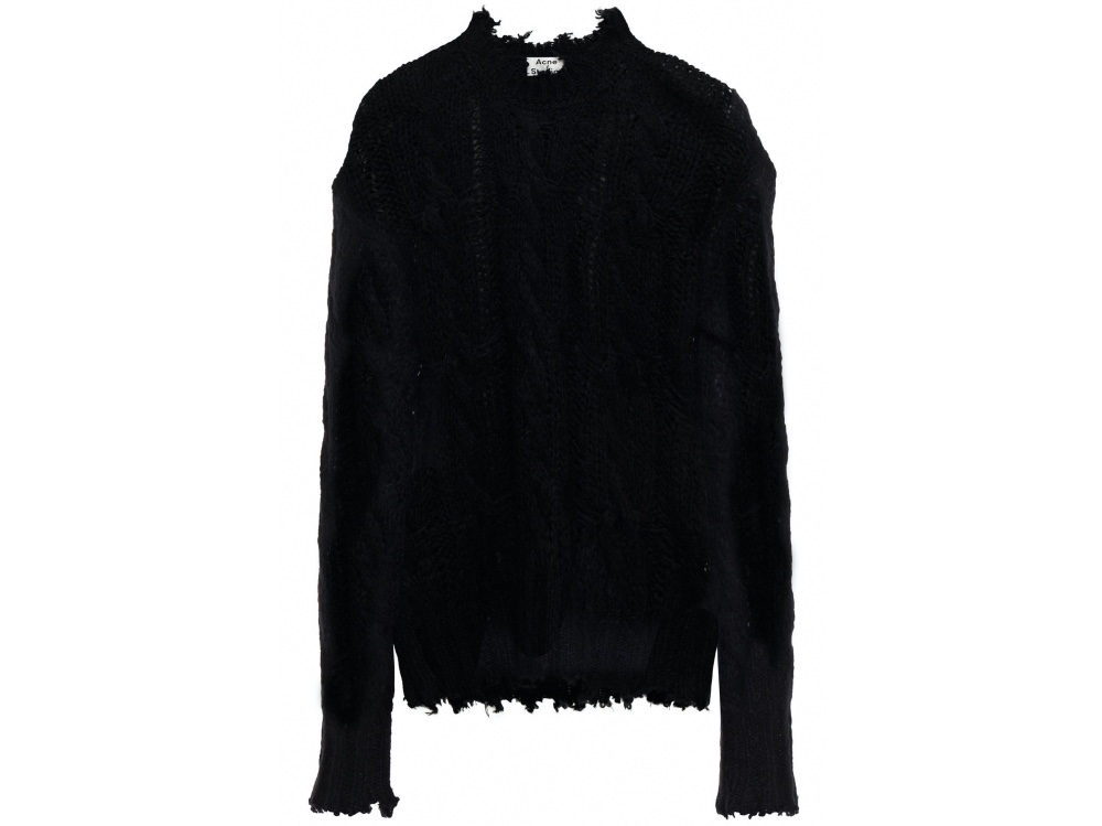 Maglione nero con buchi_Acne Studios