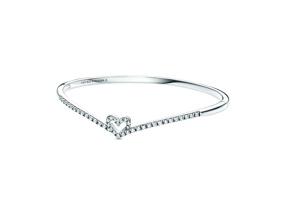 PANDORA-Bracciale-rigido-con-cuore-chevron-scintillante