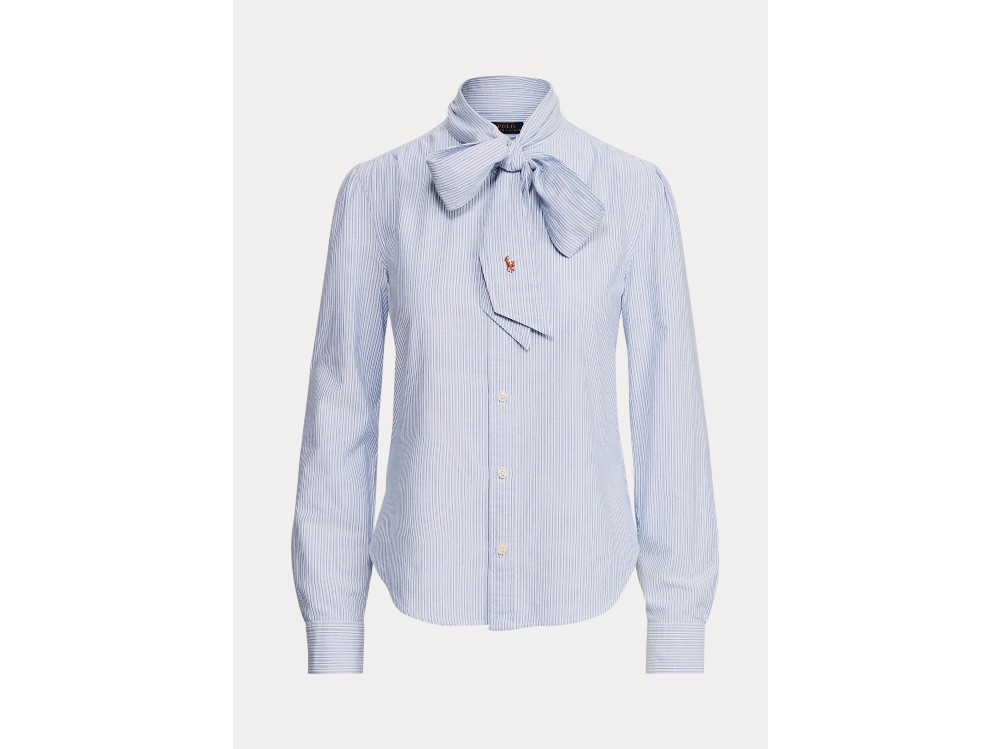 RALPH LAUREN CAMICIA A RIGHE CON FIOCCO
