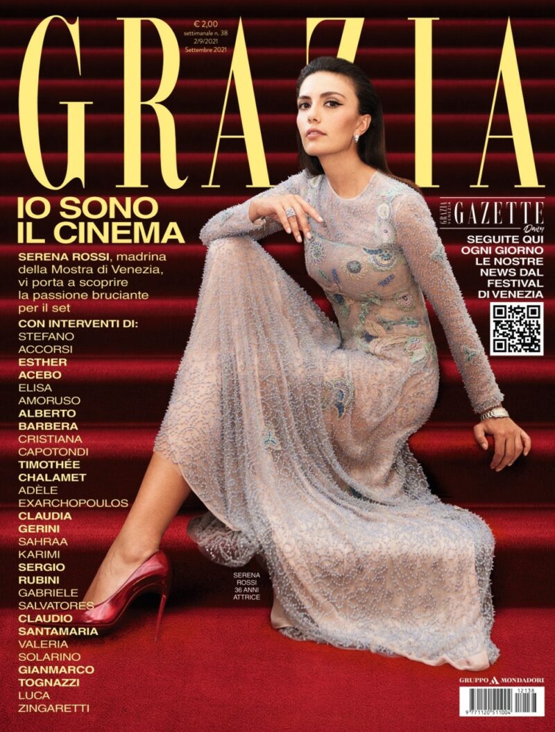 Grazia è in edicola con Serena Rossi, madrina della 78esima edizione della Mostra del Cinema di Venezia