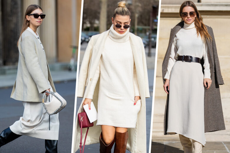 Come abbinare l’abito bianco in maglia: 5 look per l’ inverno 2021-22