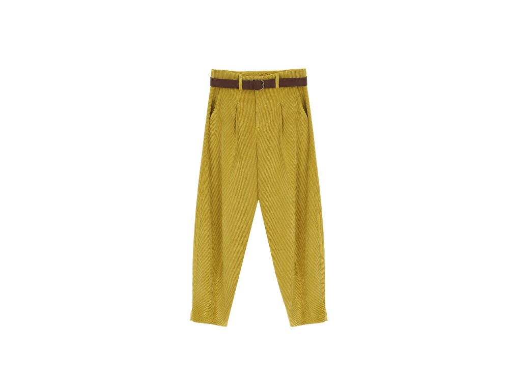 dixie pantalone cropped con cintura in velluto a coste (1)