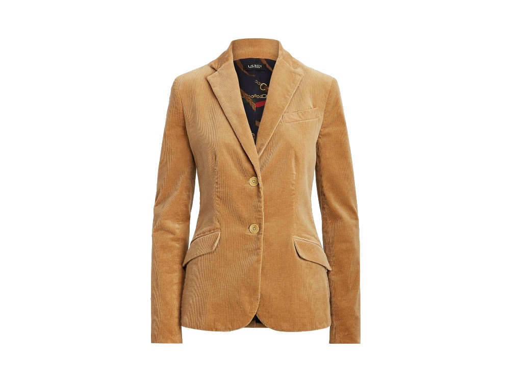 ralph lauren blazer a due bottoni color cammello in velluto a coste (1)