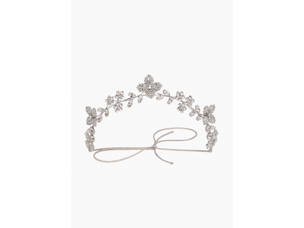 Tiara con fiori in cristalli, Jennifer Behr.